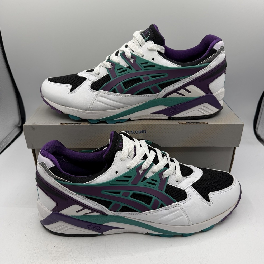 Asics Gel Kayano Trainer Shoes Mens Sz 10 Black/Purple/White Sneakers H403N